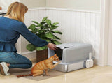 2-in-1 Gray Cat Litter Box, Removable Lid, for Small to Large Cats 63504530
