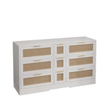 51.2 "Rattan Locker With Drawers, 9 Drawers, Metal Handles For Kitchen, Living Room, Bedroom W757P238063