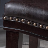 26" Contemporary Upholstered Saddle Counter Stool with Nailhead Trim , Dark Brown 62474.00PU