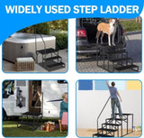 RV Stairs 4 Step Ladder, RV Steps Anti-Slip, Hot Tub Steps with Handrail, 660 lbs RV Ladder for 5th 81414277