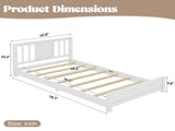 Twin Size Platform Bed Frame Headboard, Solid Wood Low Profile Platform Bed Frame, Floor Bed W1580P438797