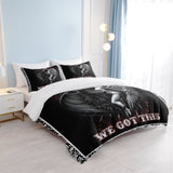 3pcs Soft and Comfortable Death and Angel Print Duvet Cover Set for Bedroom and Guest Room 74157378