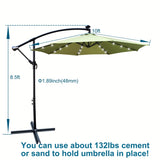 10 ft Outdoor Patio Umbrella Solar Powered LED Lighted Sun Shade Market Waterproof 8 Ribs Umbrella W65642335