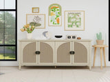 Rattan 4 Door Cabinet, Suitable for Bedroom, Living Room, Study W688P223028