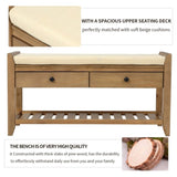Shoe Rack with Cushioned Seat and Drawers, Multipurpose Entryway Storage Bench 17964080