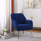 ZNTS Modern Mid Century Chair velvet Sherpa Armchair for Living Room Bedroom Office Easy Assemble W136165560