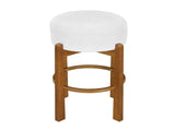 Vera Indoor Wooden Upholstered Barstool, Walnut Finish and Ivory Upholstery, Set of 2 N775P333869W