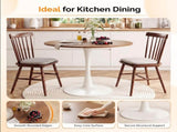 Round Tulip Dining Table for 4 People, 39.4"39.4"29.5" Melamine Laminated MDF Tabletop with Metal 44421009