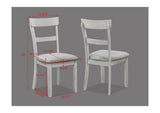 Rustic Farmhouse Transitional 5-Piece Dining Set Rectangular Table Linen Look Fabric Upholstered B011P184057