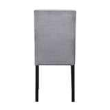 Gray Velvet Upholstered Side Chairs Set of 2pc Black Finish Wood Frame Casual Dining Room Furniture B011125791