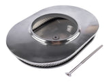 12" Oval Aluminum Full Finned Air Cleaner Polished Paper Element Fits for SB & BB CHEVY FORD & MOPAR 62270690