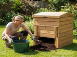 33 Tall Solid Wood Composter with Easy Top & Bottom Access, Decorative Compost Bin for Garden Waste 00889107