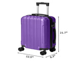 ABS Trolley Case 20in 24in 28in 3PCS Suitcase Set Vertical Striped Frosted Case Suitcase Purple 89769441