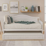 Twin Wooden Daybed with Trundle Bed, Sofa Bed for Bedroom Living Room,White WF192861AAK