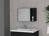 Medicine 18H" Single Door Cabinet, Two External Shelves, Three Interior Shelves , Black B097133142