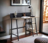 Garima Rustic Oak with Black Finished Legs Writing Desk B2726P243695