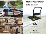 Foldable Platform Push Hand Truck Cart, 880 lbs. Weight Capacity, 2 Swivel Brake Wheels W2916P210403