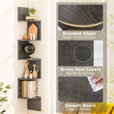 5-layer Oak wall mounted corner stand/bookshelf 84734243