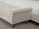 65.55" Wide Modern Upholstered Storage , Napped fabric Bed End Foot Stool With Rolled Armrest, 86972067