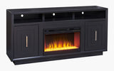 67 inch Electric Fireplace TV Stand for TVs up to 80 inches, Minimal Assembly, Black Finish GL-B108P160237