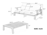 2 Pieces Outdoor Sofa Set 2-person Patio Seating Group Outdoor Conversation Set with Cushions and a N719P246159D