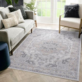 LOOM & LUXE Collection 5X7 Ivory/Beige/Oriental Non-Shedding Living Room Bedroom Dining Home Office B335P289423