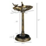 Bronze bird bath feeder with flowerpot base 90641002