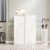 Marble white shoe cabient with sliding door have 6 layers can storage at least30 pairs shoes W1320P191410