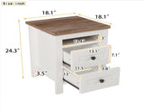 2-Drawer Farmhouse Wooden Nightstand Well-proportioned Design and Sleek Lines, Wood Side Table WF317945AAK