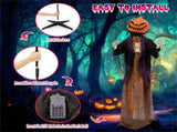 5.6 Feet Halloween Decoration Animated Standing Pumpkin Scarecrow 68708427