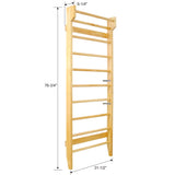 Gymnastics Wood Stall Bar, Multi-use Swedish Ladder- Wall Mounted Pull Up Bar-Physical Therapy for W465P208411