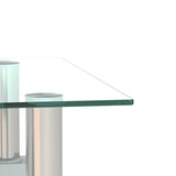 ZNTS Set of 2, Modern Tempered Glass Tea Table Coffee Table End Table, Square Table for Living Room, W241104208