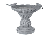 16.54" Garden Bird Bath Statue, Magnesium Oxide Grey Pedestal Birdbath, Outdoor Bird Feeder Bowl W6572P574583