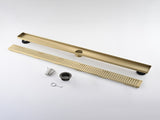 30 Inch Linear Shower Drain with Removable Square Patterned Grate, 304 Stainless Steel with Hair 55303724