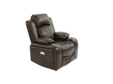 Power Motion Recliner Chair 1pc Chair Contemporary Brown Color Gel Leatherette Storage Arms w Cup B011P205591