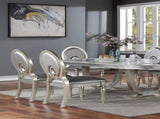 Formal Look Set of 2pc Side Chairs Dining Room Furniture Silver Leatherette Upholstered B2741P309205