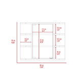 Milan Medicine Cabinet, Six External Shelves Mirror, Three Internal Shelves -Black B20091956