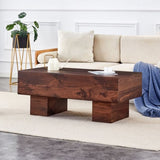 Modern Simple Walnut Colored Texture Sticker MDF Coffee Table - 43.3"x21.6"x17.2" Practical W1512P362972
