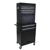 ZNTS Tool Cabinet on Wheels, 6-Drawer Lockable Rolling Tool Chest w/ 4 Universal Wheels, 2 in 1 W110282271