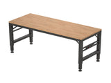 60" Adjustable Height Workbench, Rubber Wood Top Heavy duty Workstation with Power Outlets, over 85826849