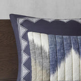 3 Piece Printed Cotton Quilt Set Navy King/Cal King B03596530
