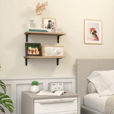 Rustic Wood Shelves Set of 2, Farmhouse Style Floating Shelf for Wall Dcor, Hanging Shelves for W2181P194278