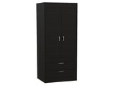 Lisboa Armoire, Rod, Double Door, Two Drawers, Metal Handles B070P188848