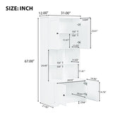 Tall and Wide Bathroom Floor Storage Cabinet, Bathroom Storage Unit, Freestanding Cabinet with 4 N725P179705K