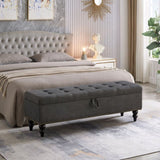 59" Bed Bench with Storage Grey Fabric W1097124942