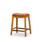 24" Counter Stool, Natural Finish, Saddle Leather Seat B04660609