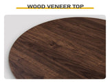 2-Tier Oval Coffee Table, 37.8" x 19.7" x 18.1", Melamine MDF & Iron Frame, Rattan Shelf, Walnut 26028317