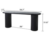 Wood Table, Modern Black Table, 56" W fluted entryway table,Black Entry Table Narrow W2729P239171