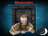 18"x12.5" Sound-Activated Halloween Zombie Prisoner Decor - Glowing Red Eyes, Creepy Sounds & 38442131