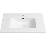 30-Inch White Ceramic Bathroom Sink, Fits 30-Inch Vanity,Pre-Drilled Faucet Hole,Modern Minimalist W3151P360951